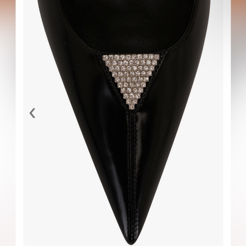 Saint Laurent | Cherish Glazed Leather Rhinestone Slingback, 30mm - Picture 6 of 16